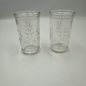 Lot (2) VTG BALL 1933 - 1983 50TH ANNIVERSARY STARBURST JELLY JAR JUICE GLASS 4"